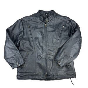 Vintage Unik Leather Motorcycle Jacket Women's XL Crop Biker Black 80s Moto‎
